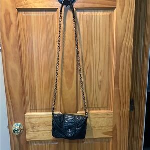 Decree Black Leather Crossbody Bag